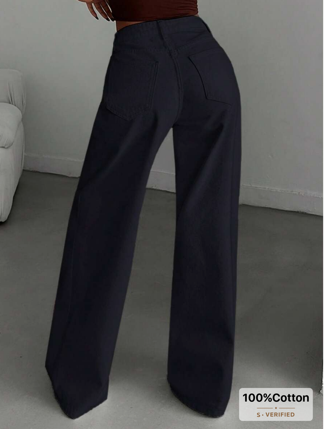 High-Waisted Straight-Leg Jeans