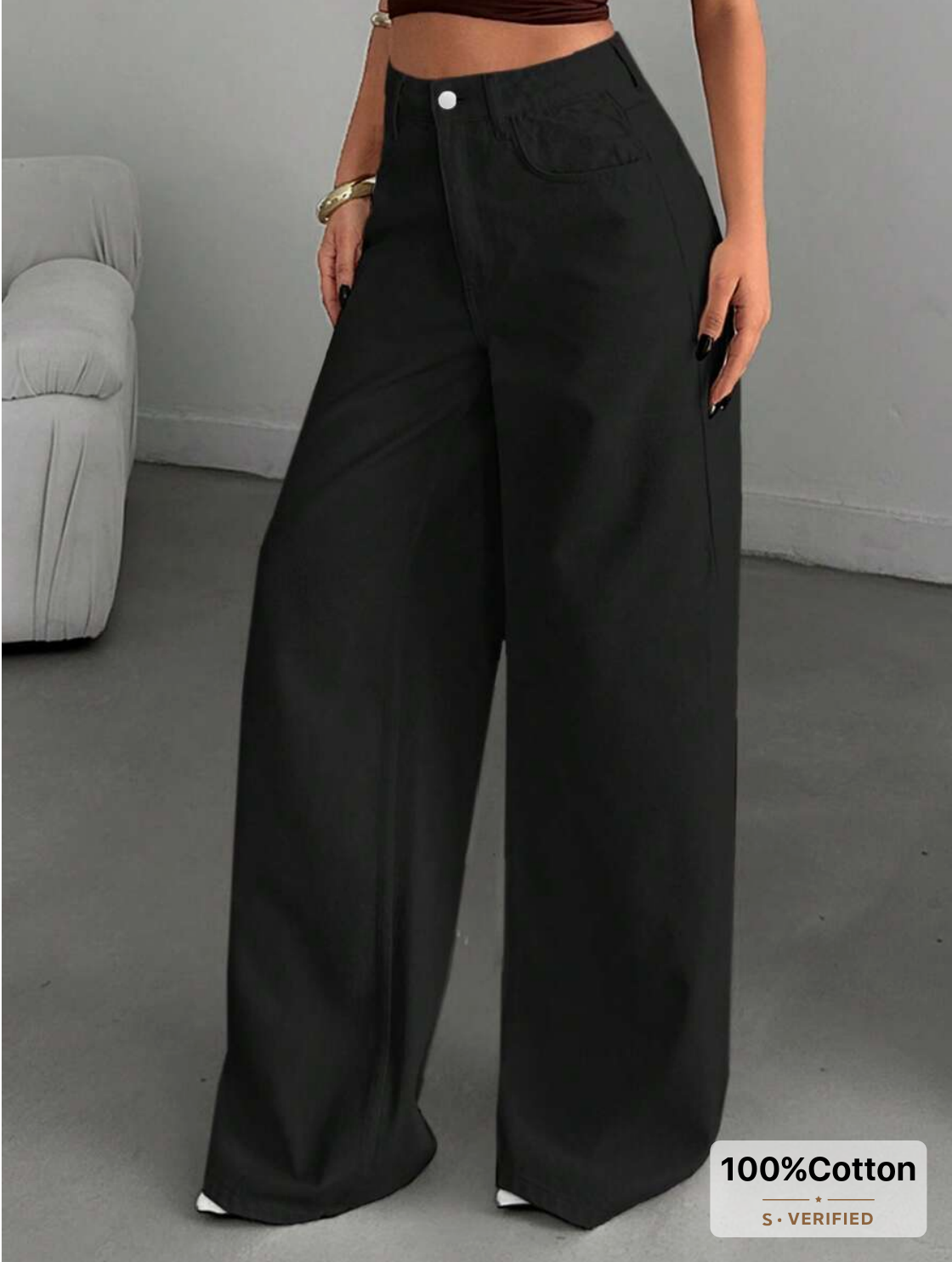 High-Waisted Straight-Leg Jeans